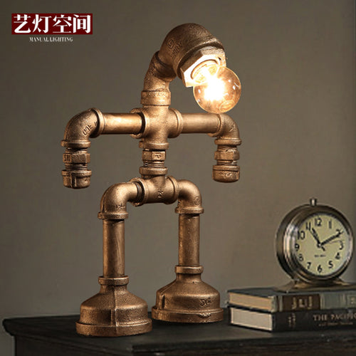 Lamp loft vintage decoration water pipe table lamp personalized lamps